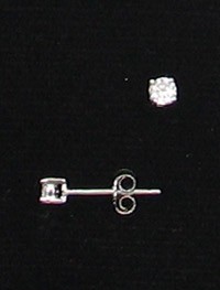 LA ER-054 CZ  3mm Round CZ Earrings