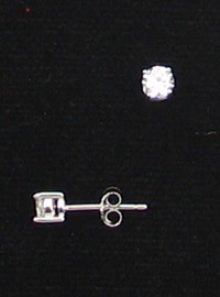LA ER-055 CZ  4mm Round CZ Earrings