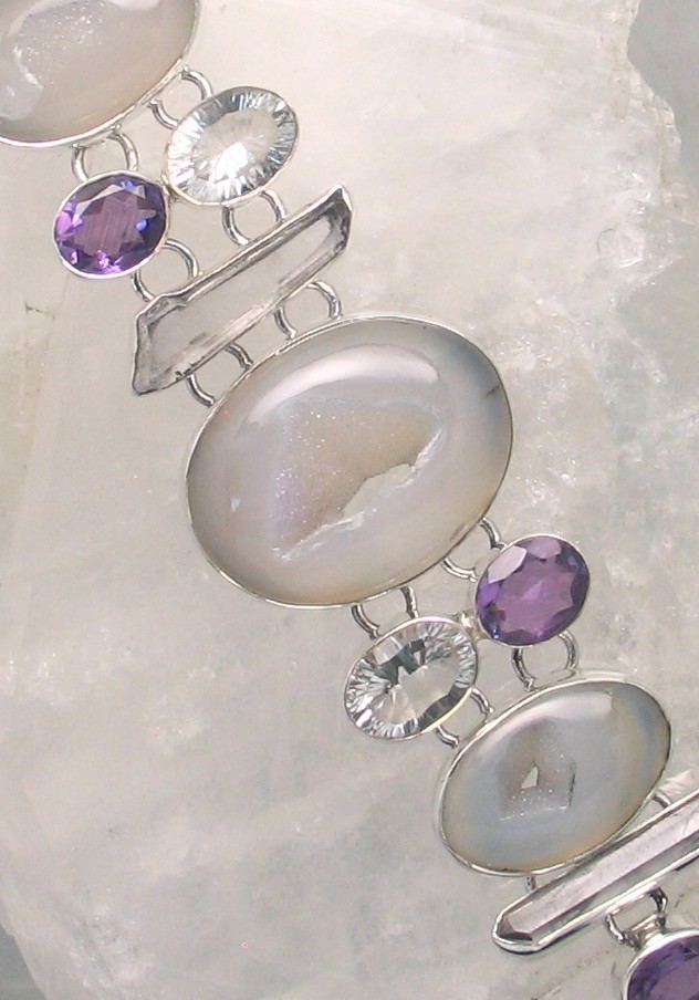FP BR-001 MLT  (Quartz Druzy, Quartz, Quartz Crystal,  Amethyst)