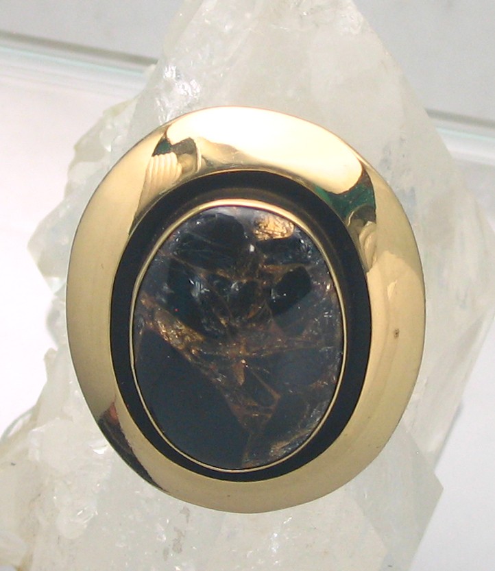 AL R-0006 GOB  (Gold Obsidian Ring)
