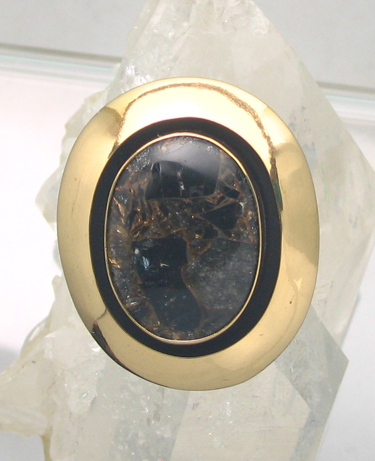 AL R-0007 GOB  (Gold Obsidian Ring)