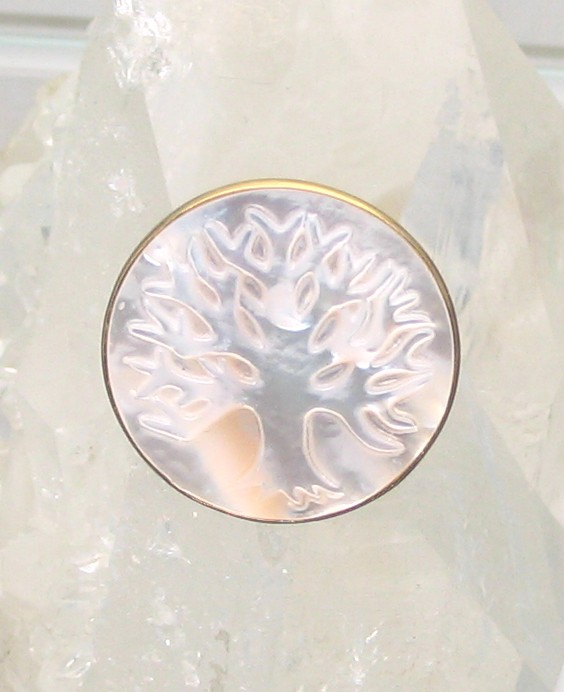 AL R-0020 MOP  (Mother of Pearl Tree of Life Ring)