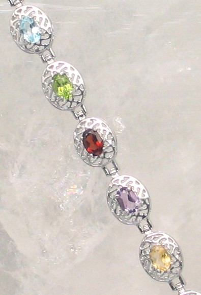 CL BR-454 MLT  7"  (Amethyst, Garnet, Peridot, Blue Topaz, and Citrine)