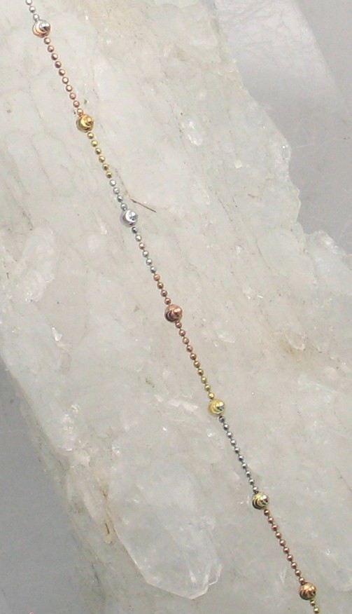 LA BR-261 9"-10"  Tricolor Diamond Cut Bead     