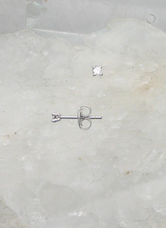 LA ER-053 CZ  2mm Round CZ Earrings  
