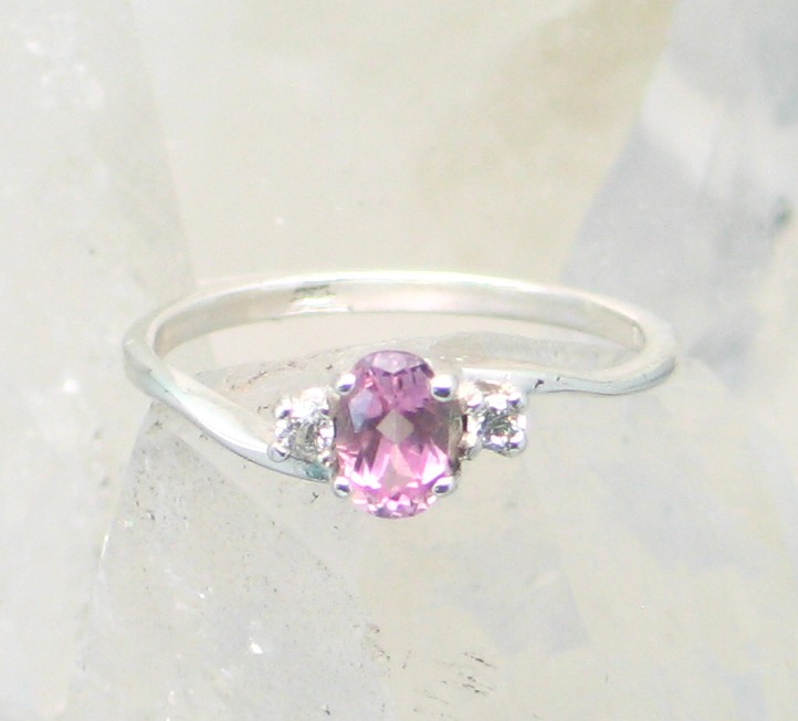 SSJ R-169 PT CZ  (Pink Topaz & CZ) 