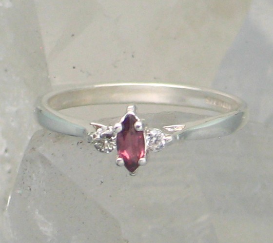 SSJ R-195 RHGA CZ  (Rhodolite Garnet & CZ)  