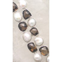 IGB BR-042 SQ PL  (Smoky Quartz and Pearl)