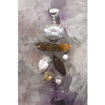 SB P-0413 MLT  (Quartz, Citrine, White Topaz, Quartz Druzy, Quartz Crystal)