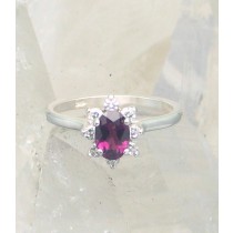 SSJ R-012 RGA CZ  (Rhodolite Garnet & CZ)   