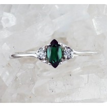 SSJ R-016 SYN EM CZ  (Synthetic Emerald & CZ) 