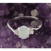 SSJ R-221 LO CZ  (Lab Created Opal & CZ)  