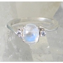 SSJ R-221 RM CZ  (Rainbow Moonstone & CZ)   