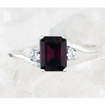 SSJ R-229 RHGA CZ  (Rhodolite Garnet & CZ)    