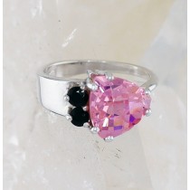 SSJ R-240 PCZ OX  (Pink CZ and Black Onyx) 