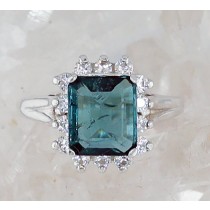 SSJ R-254 ITM CZ  (Indicolite Tourmaline & CZ) 